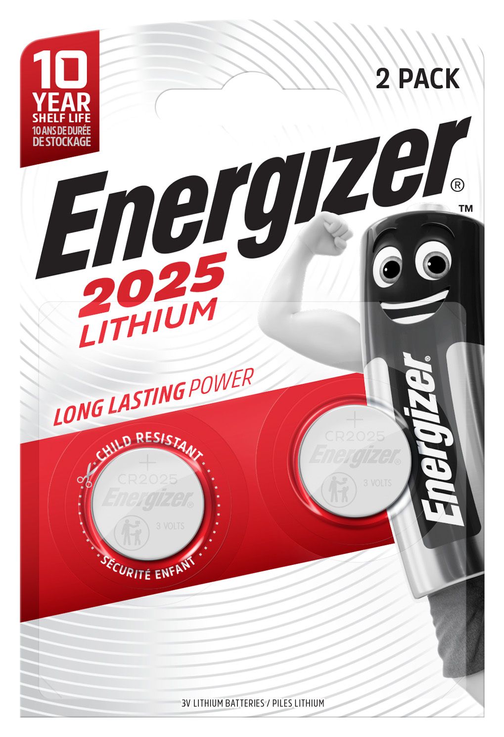 Energizer 638708 Zilver Lithium Huishoudelijke batterijen 3V 170mAh 2 stuks