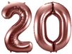 Folat Ballon d'anniversaire en aluminium - 20 ans - or rosé - 86 cm - grand chiffre ballon