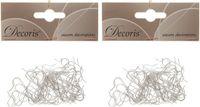 Decoris Kaemingk B.V. Decoris Kerstbalhaakjes - 100 stuks - Zilver - Metaal - 3,5 cm