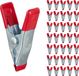 Relaxdays Lijmklemmen - Set van 36 - Metaal - Rood - Spanbreedte 20 mm