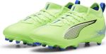 Puma Ultra 5 Match FG/AG Chaussures de football pour enfants fizzy apple blanc bleu Gr 37,5