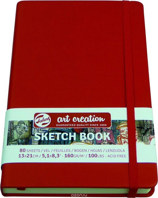 Talens Art Creation Schetsboek Rood 13x21 - 140 grams