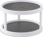Merkloos Non-Skid 2-Tier Pantry Cabinet Lazy Susan Draaitafel 12-Inch Blanc Gris