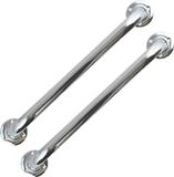 MSV Poignée de douche murale - 2x - Inox métal - argent - 40 cm