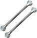 MSV Poignée de douche murale - 2x - Inox métal - argent - 40 cm