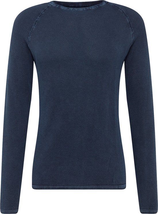 Key Largo Trui Thomas Navy - S - Heren - Katoen - Lange mouw - Effen