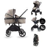 Novi Jaxx Kinderwagen Novi Jaxx V2 3-in-1 Hazel Melange met Autostoel & Adapterset
