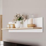 Forte VANKKA Wandrek 120, houtmateriaal, eiken decor/wit, 120 cm breed, 25,6 cm hoog, 21,9 cm diep