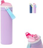 Kambukka Dupla Geïsoleerde Drinkfles 600 ml - 2-in-1 Waterfles - 100% Lekvrij - Lilac Puff