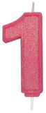 CULPITT Sparkle Pink Numeral Candle 1
