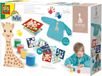 SES Creative Set de peinture pour doigts, Sophie la girafe, Stimule le développement créatif, Peinture lavable, Convient aux enfants à partir de 1 an, Inclut une blouse de peinture