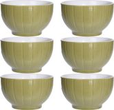 Excellent Houseware Soepkommen/serveer schaaltjes - 6x - Venice - keramiek - Groen