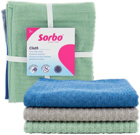 Sorbo Vaatdoeken – Set van 3 – 35 x 35 cm – Absorberende Katoenen Vaatdoekjes – Wasbaar & Herbruikbaar – Keuken