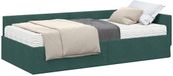 vidaXL Hoekbedframe met Matras Donkergroen Fluweel 80 x 200 cm