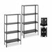 Relaxdays stellingkast, set van 2, 160 kg, 147,5x75,5x30,5 cm, zwart