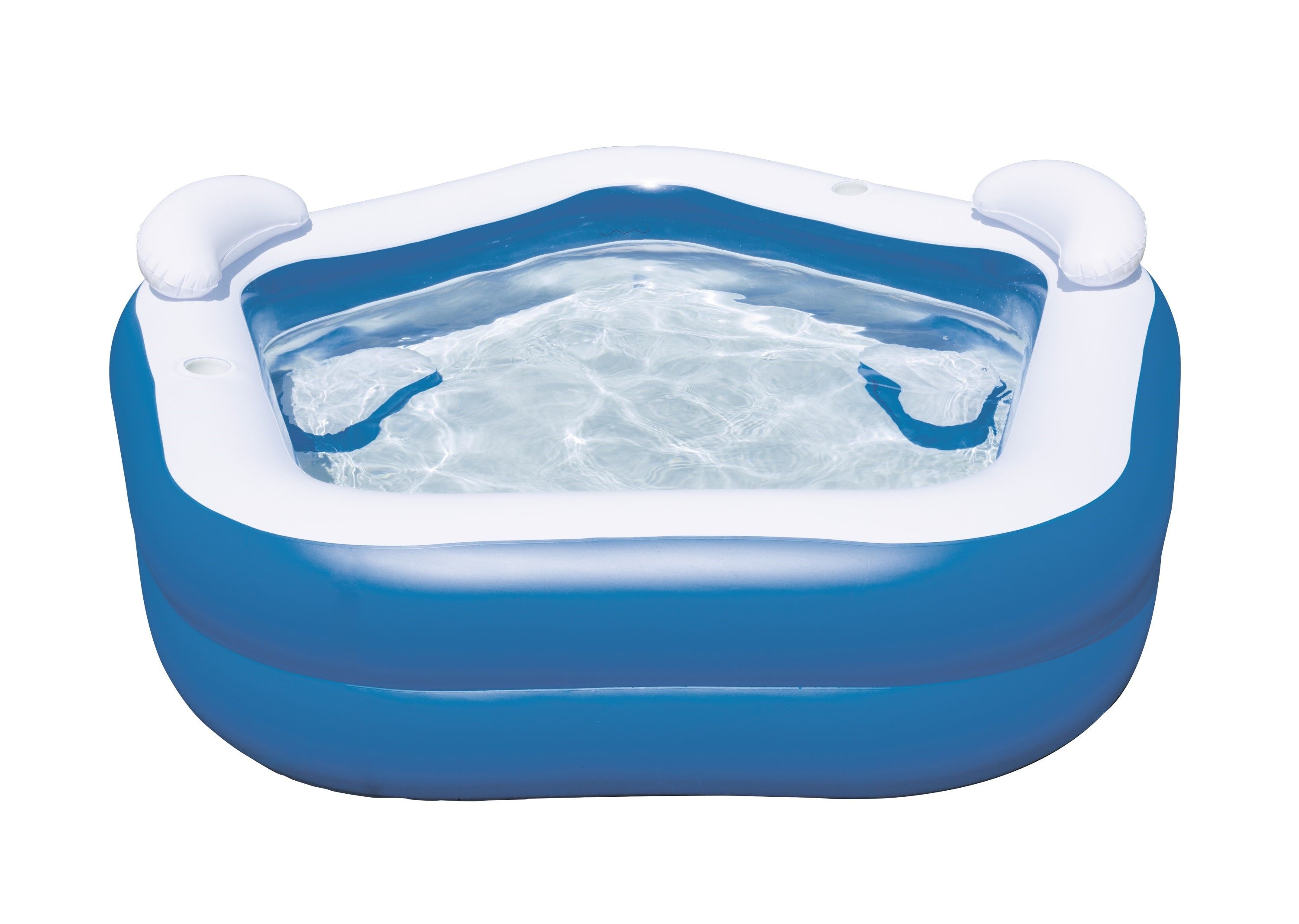 Bestway Familiezwembad - Opblaasbaar Vierkant Zwembad - 213x207x69cm - Blauw/Wit