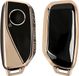 kwmobile hoesje voor autosleutel geschikt voor BMW 4-knops X7 X1 U11 iX iX1 7-serie G07 i7 hoes - TPU autosleutel behuizing - Beschermende auto sleutel case - Sleuteletui in zwart / goud