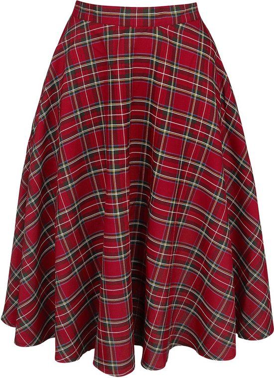 Hell Bunny Irvine Dames Midirok - rood - S