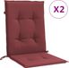 vidaXL Stoelkussens 2 st lage rug 100x50x4 cm stof gemêleerd wijnrood