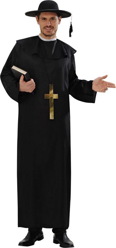 Widmann Monnik & Pater & Priester Kostuum - Zwart - Maat M - Mannen