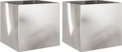 vidaXL Plantenbakken 2 st 49x47x46 cm roestvrij staal zilverkleurig