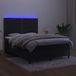 Maison Exclusive - Lit boxspring avec matelas et éclairage LED, noir, 140x200 cm, velours