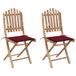 VidaXL Chaise de jardin assise capitonnée Bambou Rouge (2 pièces)