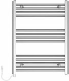Elektrische Haeger Elektrisch Wand-handdoekenrek TW-30C.004A 300 W 80 x 60 cm