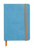 RHODIA 117357C - Soepel Notitieboek Turkoois - A6 10,5 x 14,8 cm - Dot Stippen - 144 pagina's - Clairefontaine Ivoor Papier 90 g/m² - Leeslint, Elastieksluiting - Imitatieleer
