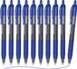 Stylos à encre gel rétractables - Bleu - Lot de 10 - Surligneur 0,5 mm à pointe fine à séchage rapide