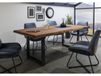 FREEFORM Table à manger 180x90 en bois de Sheesham teinté brun mat pieds en U anthracite brillant