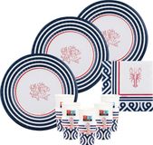Givi Italia Feestbordjes/servies set - 16 personen - nautisch thema - navy - papier/karton