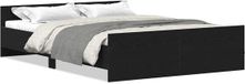 vidaXL Bedframe Zwart Eiken Bewerkt Hout 140x190 cm