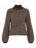 Vila Trui Vilory High Neck L/s Knit Top - Noo 14094181 Coffee Bean/eggnog Mel Dames Maat - XS