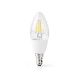 Nedis Smart WiFi LED Lamp E14 - 400 Lumen - 5W - Warm Wit - Transparant