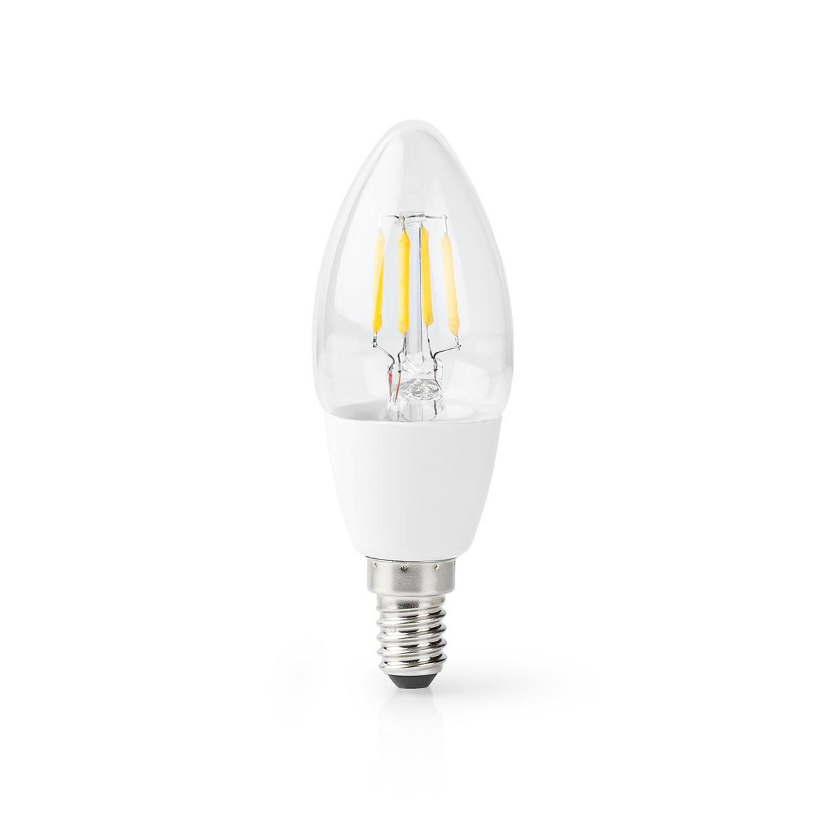 Nedis Smart WiFi LED Lamp E14 - 400 Lumen - 5W - Warm Wit - Transparant
