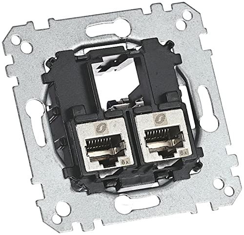 Merten MEG4576-0022 Draagplaat 2-voudig met aansluitmodule Schneider Electric - Actassi RJ45 Cat6A STP