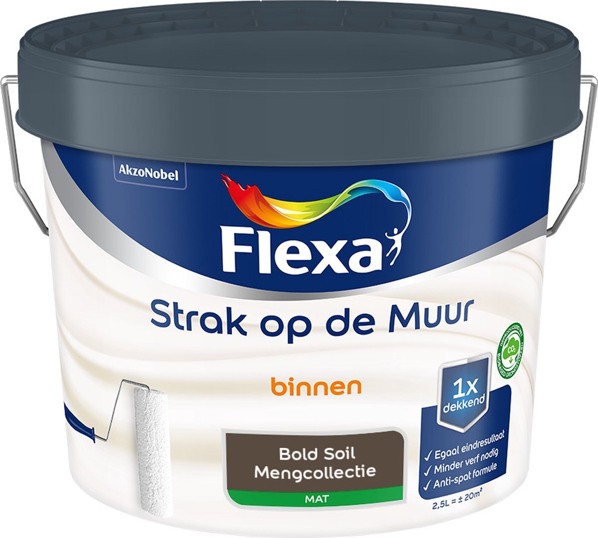 FLEXA Strak op de muur Muurverf - Mengcollectie - Bold Soil - 2,5 liter