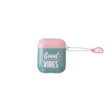 Slanke Mr. Wonderful Slanke glanzende hoes van TPU met de tekst "Good Vibes" voor Apple Airpods 1 & 4