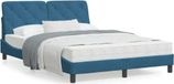 Maison Exclusive - Lit avec matelas bleu 120 x 200 cm, velours