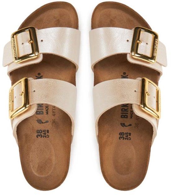 Birkenstock Sydney Cushion Buckle Narrow Fit Graceful Pearl White Slides - Women - Size 37 - Beige - Spring/Summer 2025