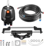 Direction hydraulique hors-bord - Kit de direction pour bateau - Convient pour console de direction simple et moteur simple - Jusqu'à 150 kW (200 ch) - Pompe de direction assistée 6,9 MPa - Cylindre de verrouillage à double tête - Conduites de 7,9 mètres