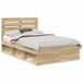 vidaXL Bedframe Sonoma Eiken 120 x 200 cm Massief Grenenhout