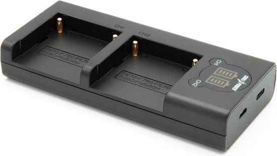 ChiliPower Sony NP-FM50 / NP-FM55H dubbellader voor 2 camera accu's (tegelijk) - zwart
