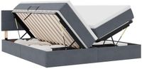 vidaXL - LED - opbergbed - met - matras - Donkergrijs - 200 x 200 cm - Fluweel