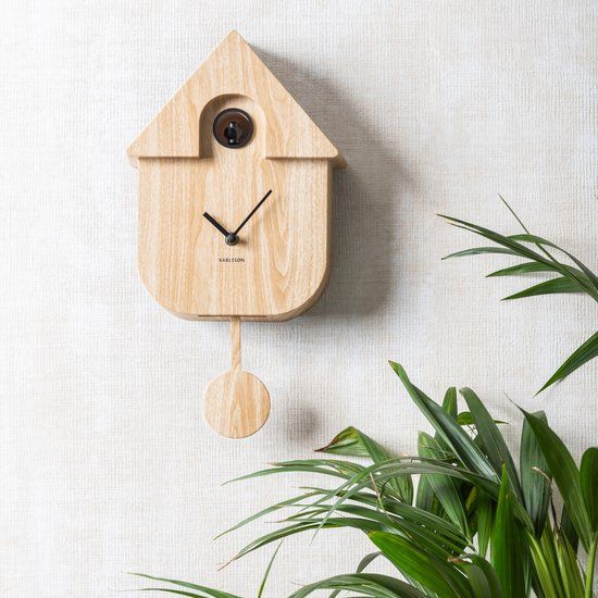 Karlsson Koekoeksklok Modern Cuckoo - Naturel - 8.5x21.5x41cm - Wandklok Modern