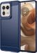 Techsuit Hoesje geschikt voor Motorola Edge 50 Ultra - Carbon Silicone Back Cover - Blauw