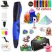 Impact Life Stylo d'impression 3D avec 12 couleurs de filament PLA Support filament ABS/PLA Cadeau de dessin DIY pour enfants avec écran LCD - Bleu