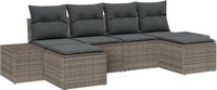 vidaXL Tuinbank - Set - 4 - st - Grijs - poly - rattan