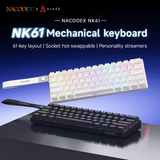 AJAZZ NK61 Gaming Bedraad mechanisch toetsenbord 61 toetsenindeling Hot-swappable Red Axis DIY Geschikt voor kantoorgebruik
